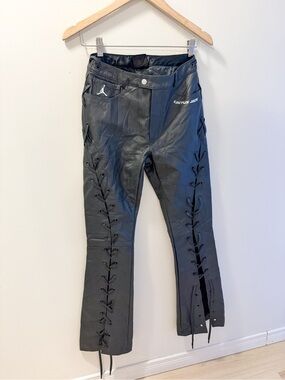 Jordan x Travis Scott Cactus Jack Leather Lace-Up Pants Black Women’s 0